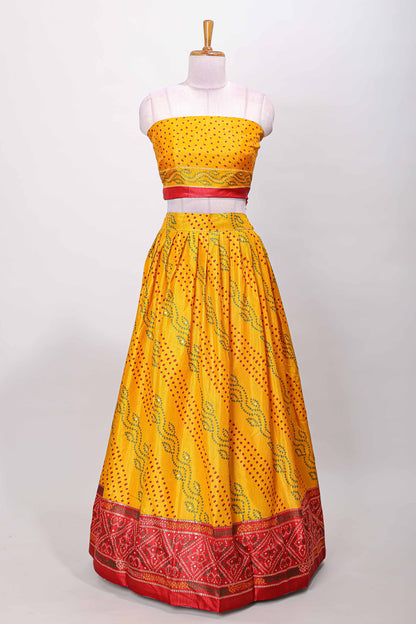 Traditional yellow dhavani wear