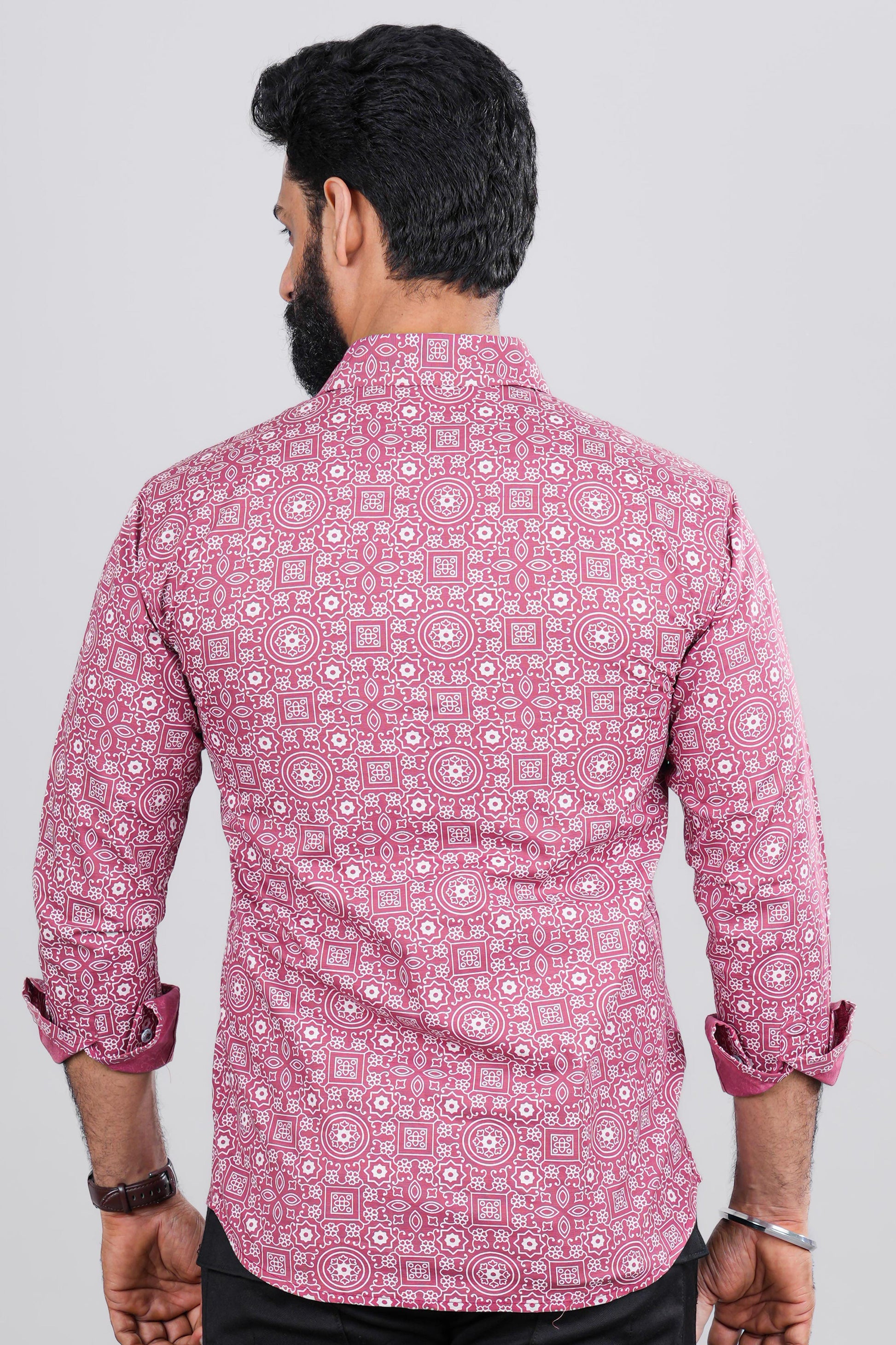 Trendy pink printed shirt