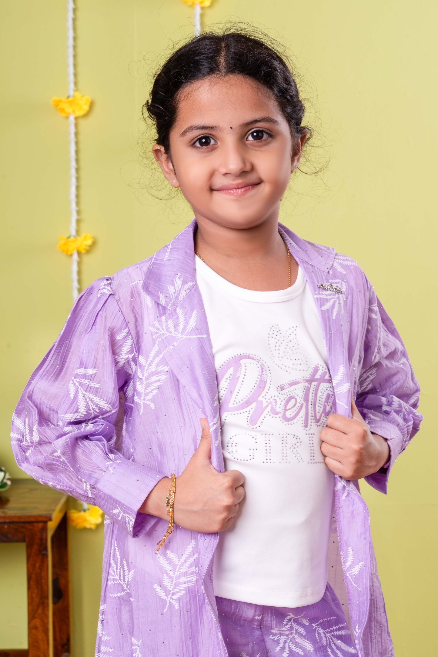 Trendy shrug and palazzo ensemble