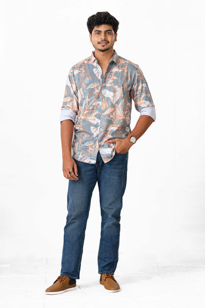 Tropical print fashion shirt