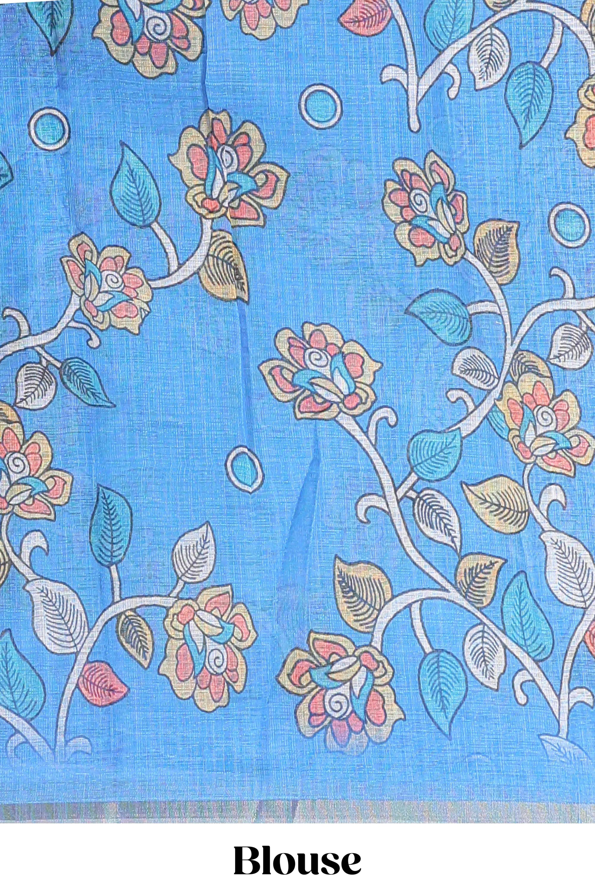  Turquoise blue casual linen sares