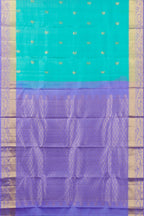 Turquoise bridal silk saree