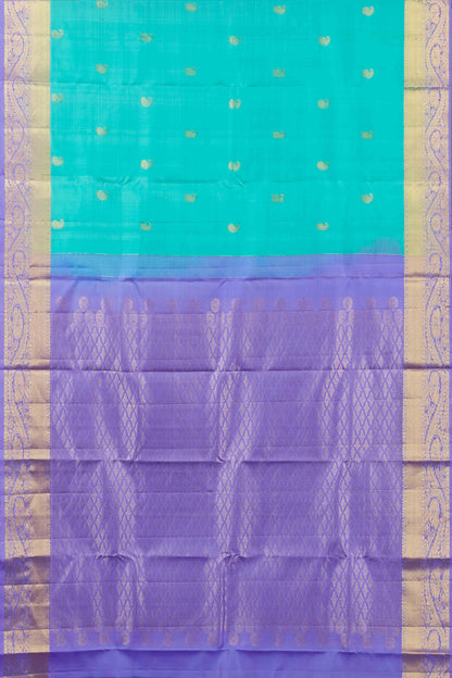 Turquoise bridal silk saree