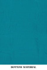 Turquoise cotton silk festive suit