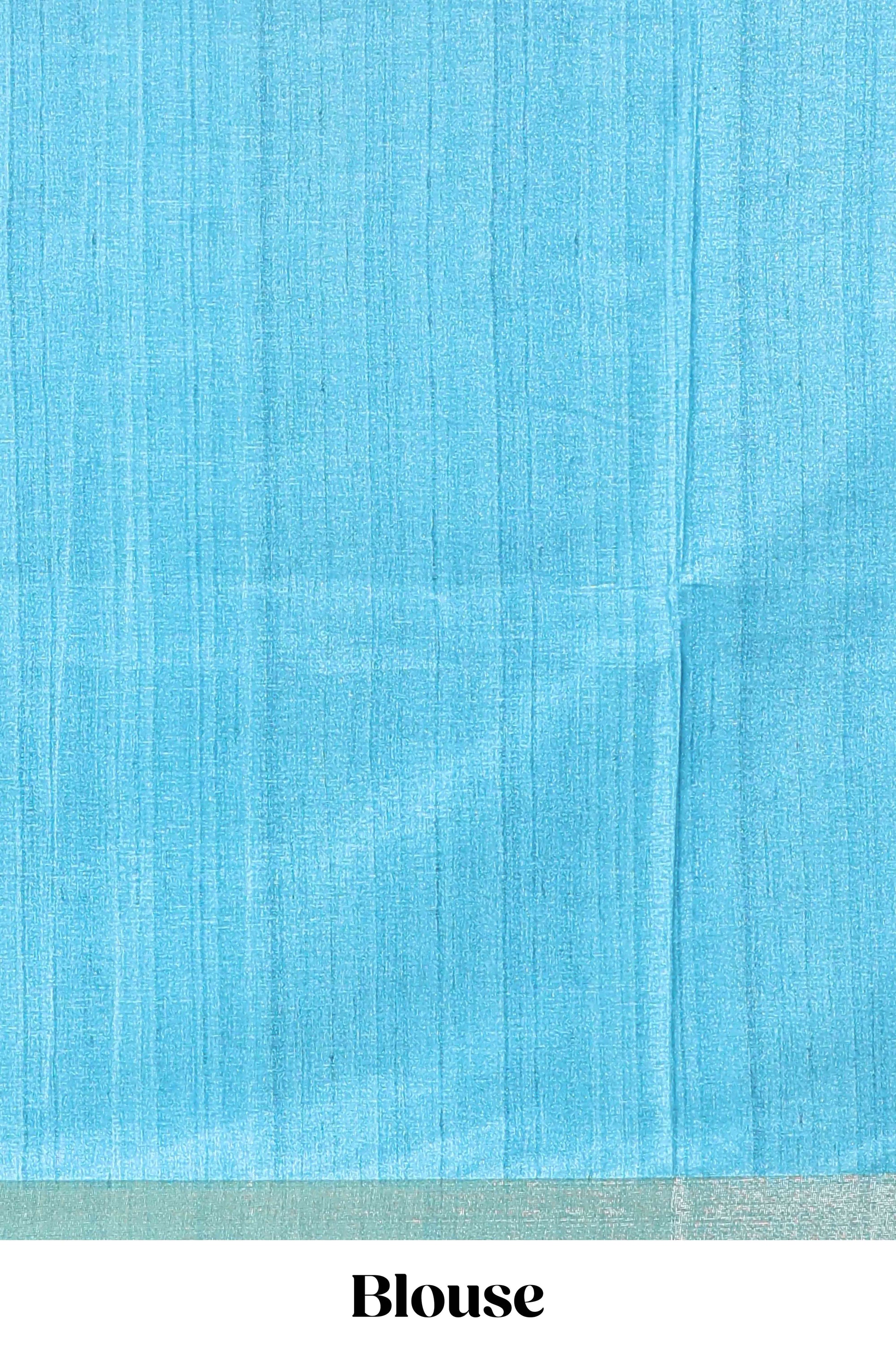 Turquoise dola silk festive saree