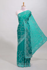 Turquoise floral vine sare