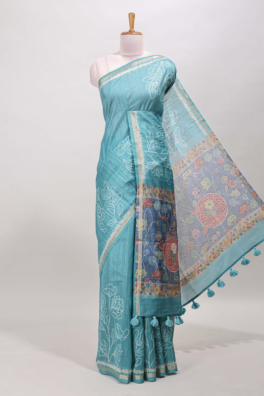 Turquoise green tussar