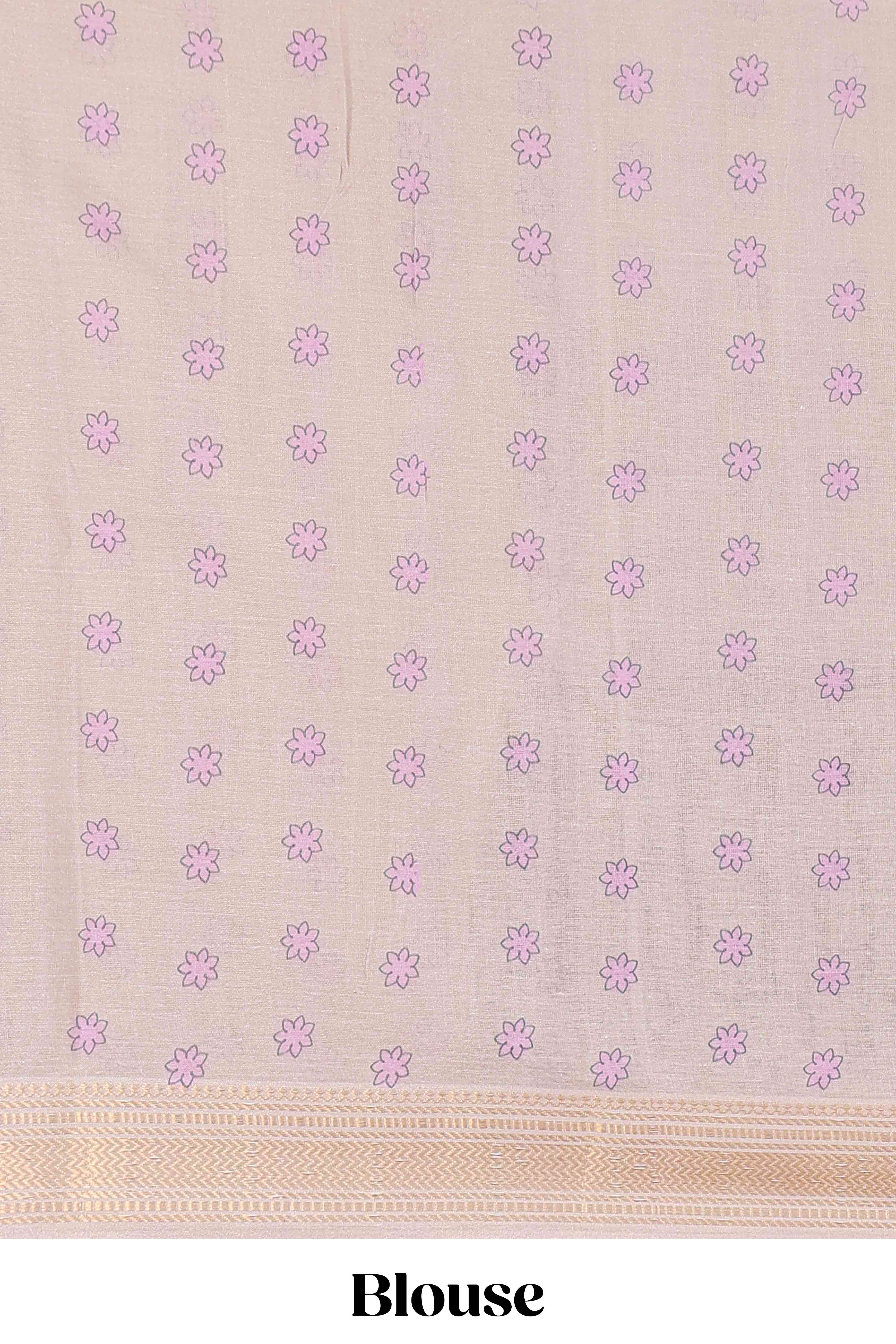 Turquoise traditional Chirala cotton saree floral design
