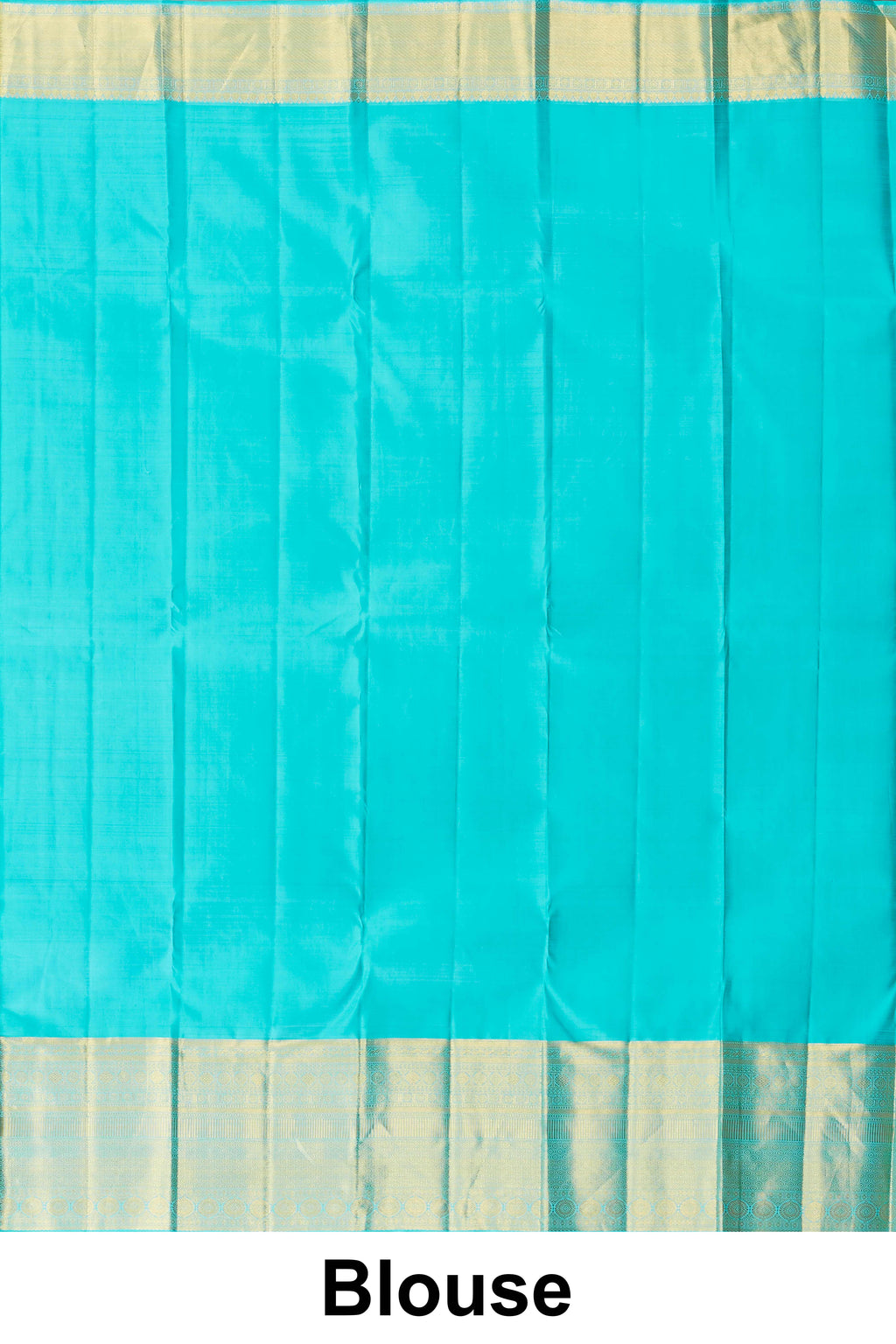 Turquoise wedding silk saree