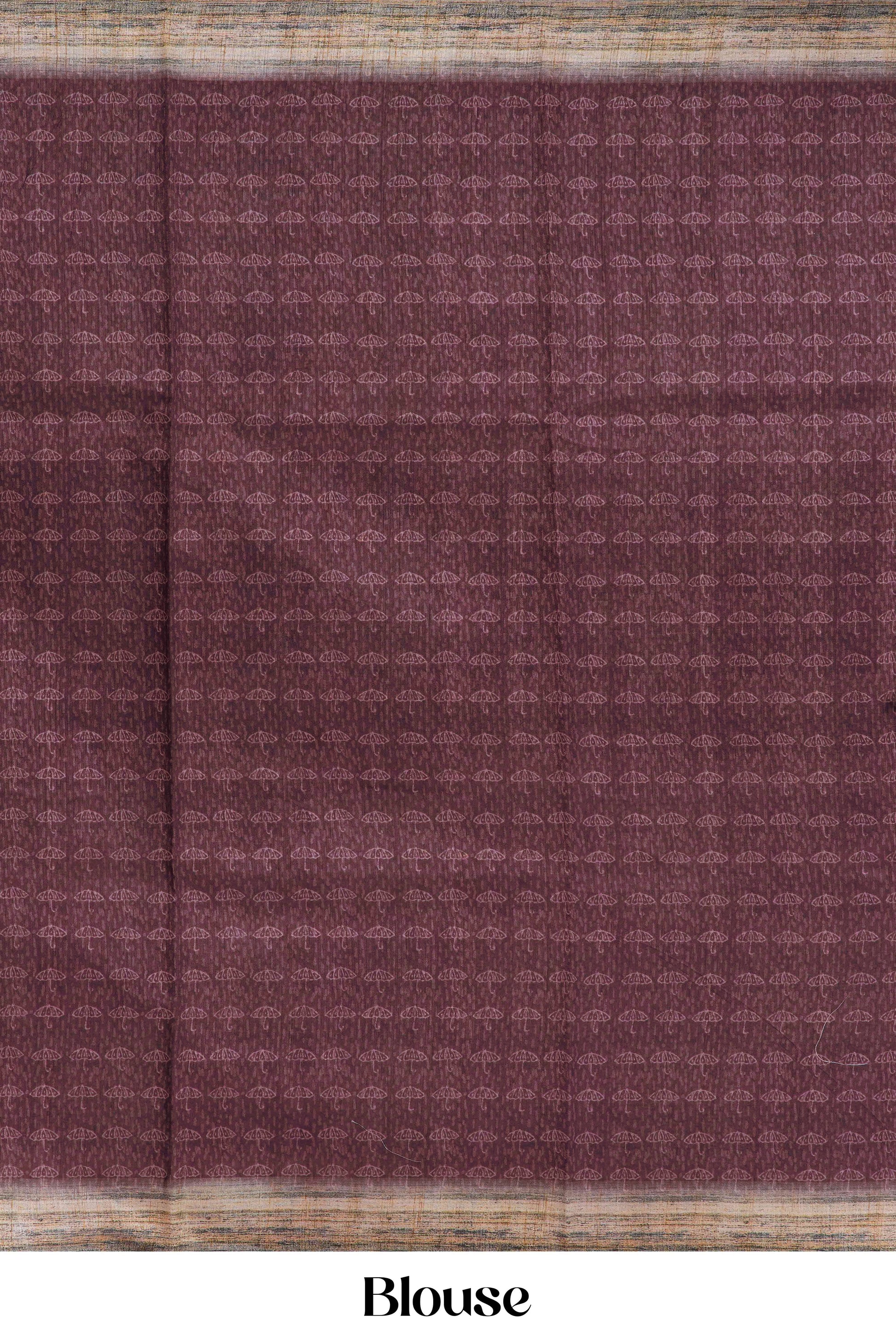 Tussar Saree With Milk Print with blouse