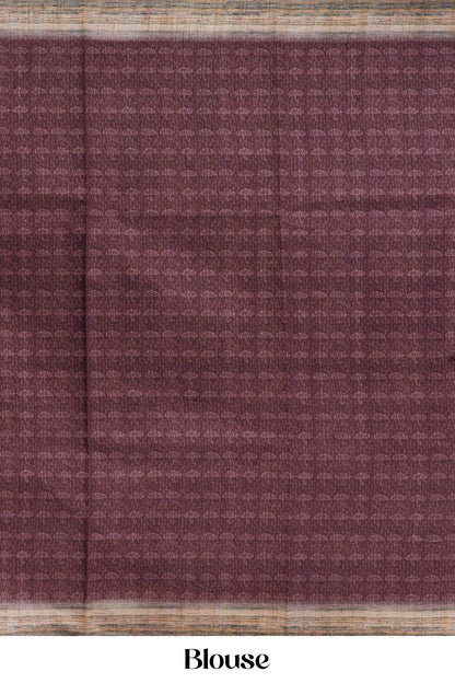 Tussar Saree With Milk Print with blouse