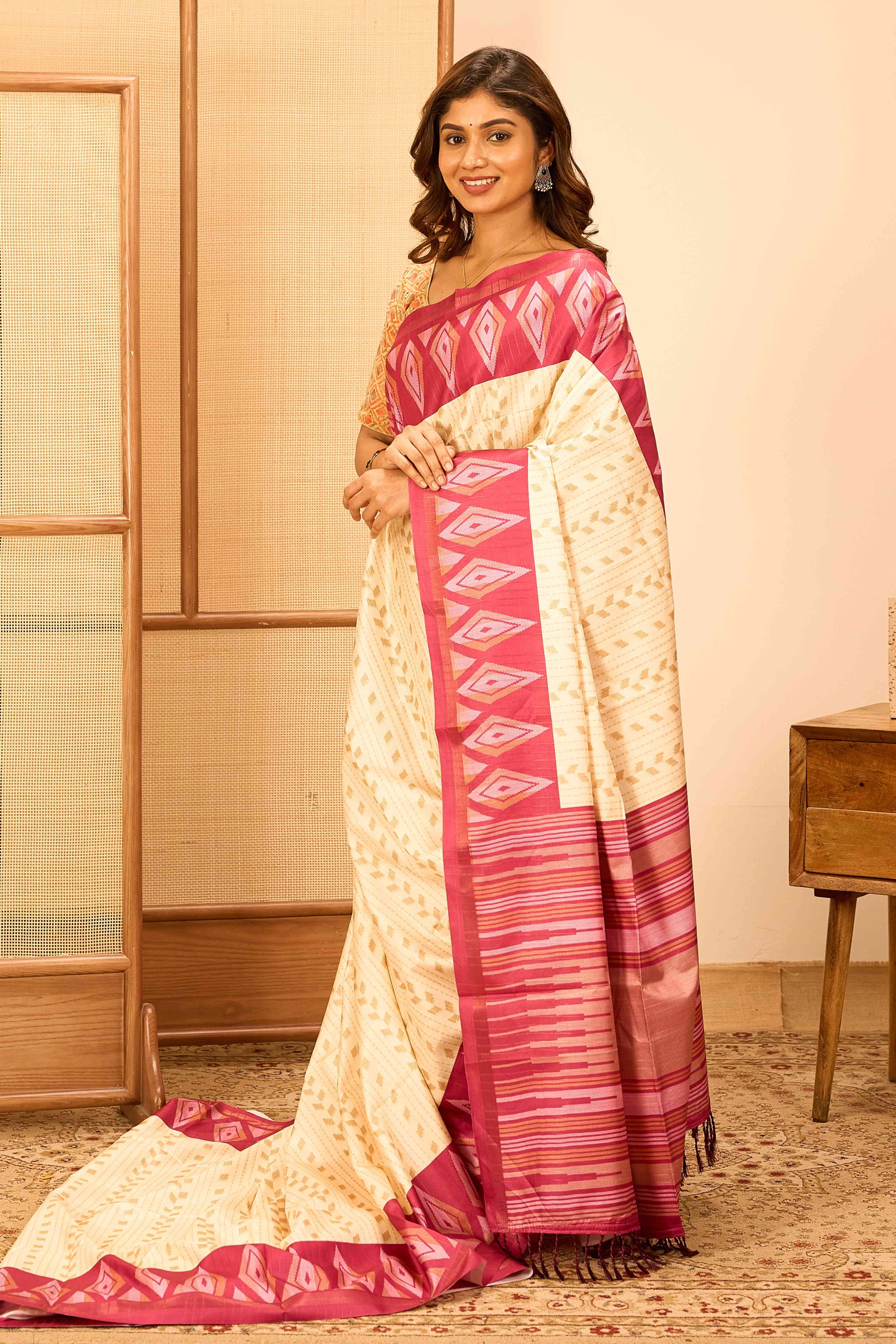 Tussar Sarees with Coordinated blouse