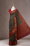 Tussar black silk fabric