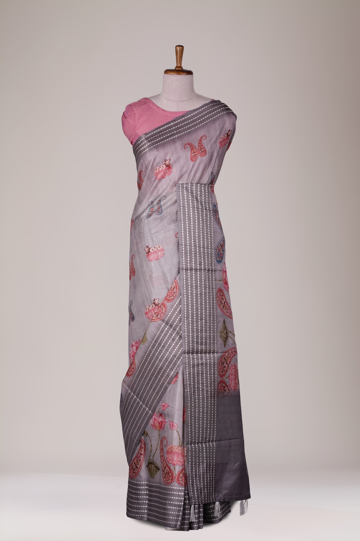 Tussar gray Sarees