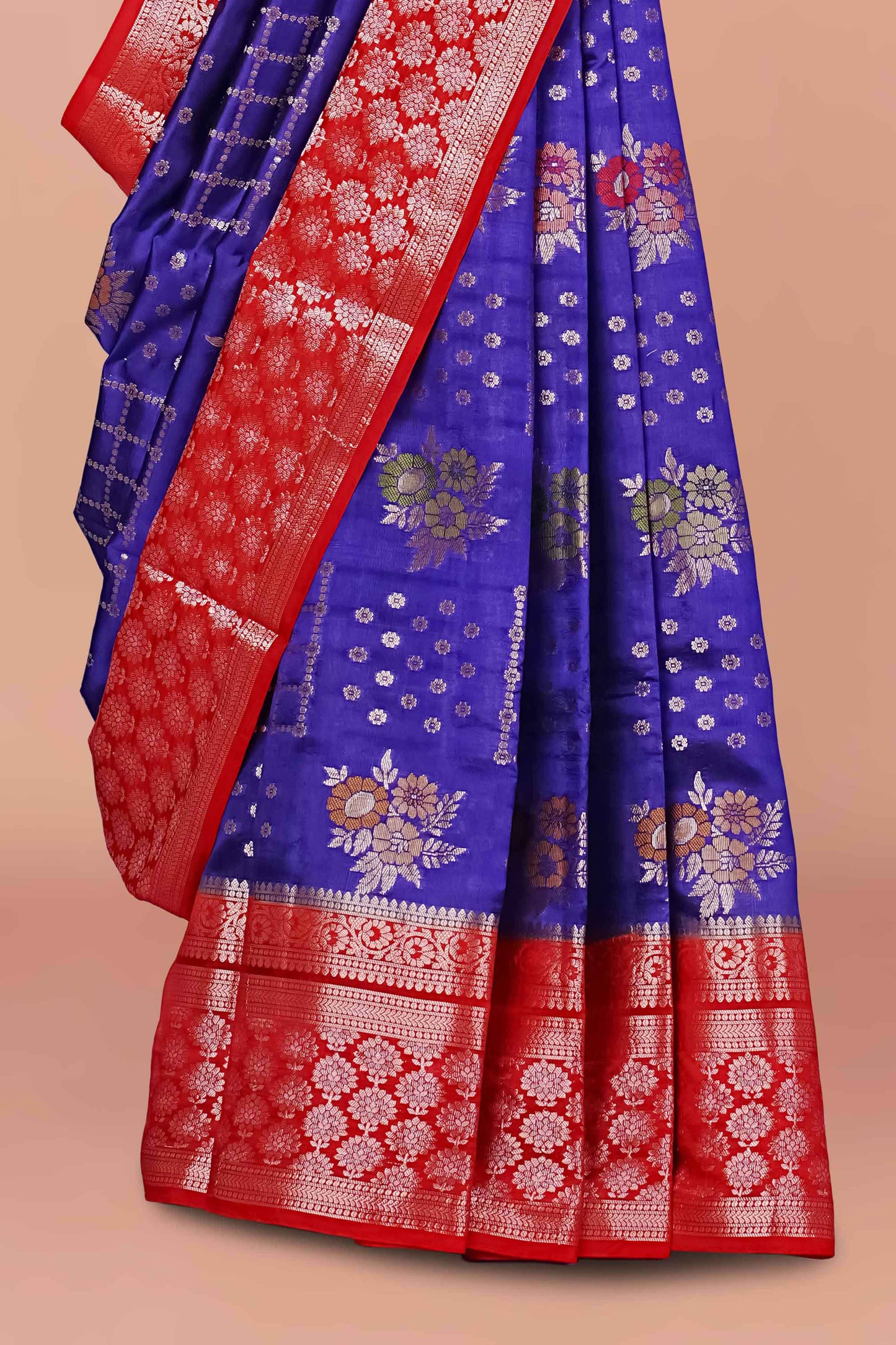 Tussar silk saree with silver zari work