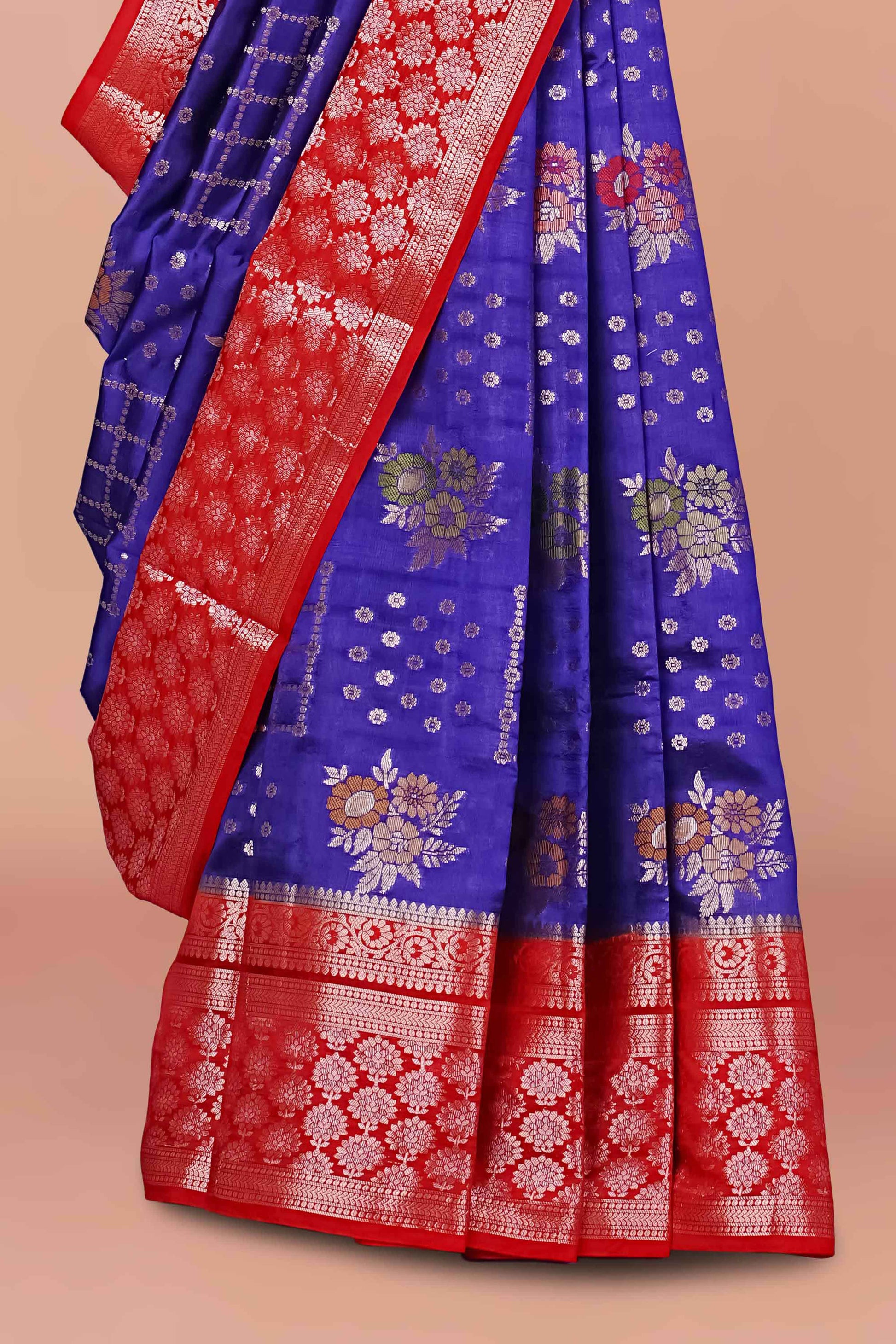Tussar silk saree with silver zari work