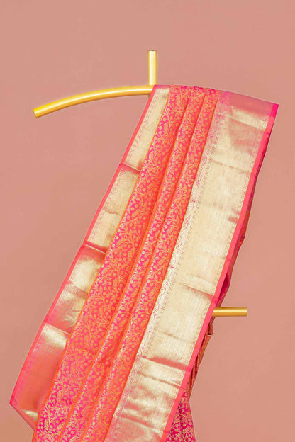 Vibrant red silk saree