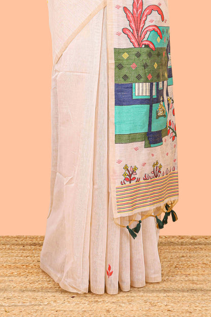 Village themed pallu munga cotton saree