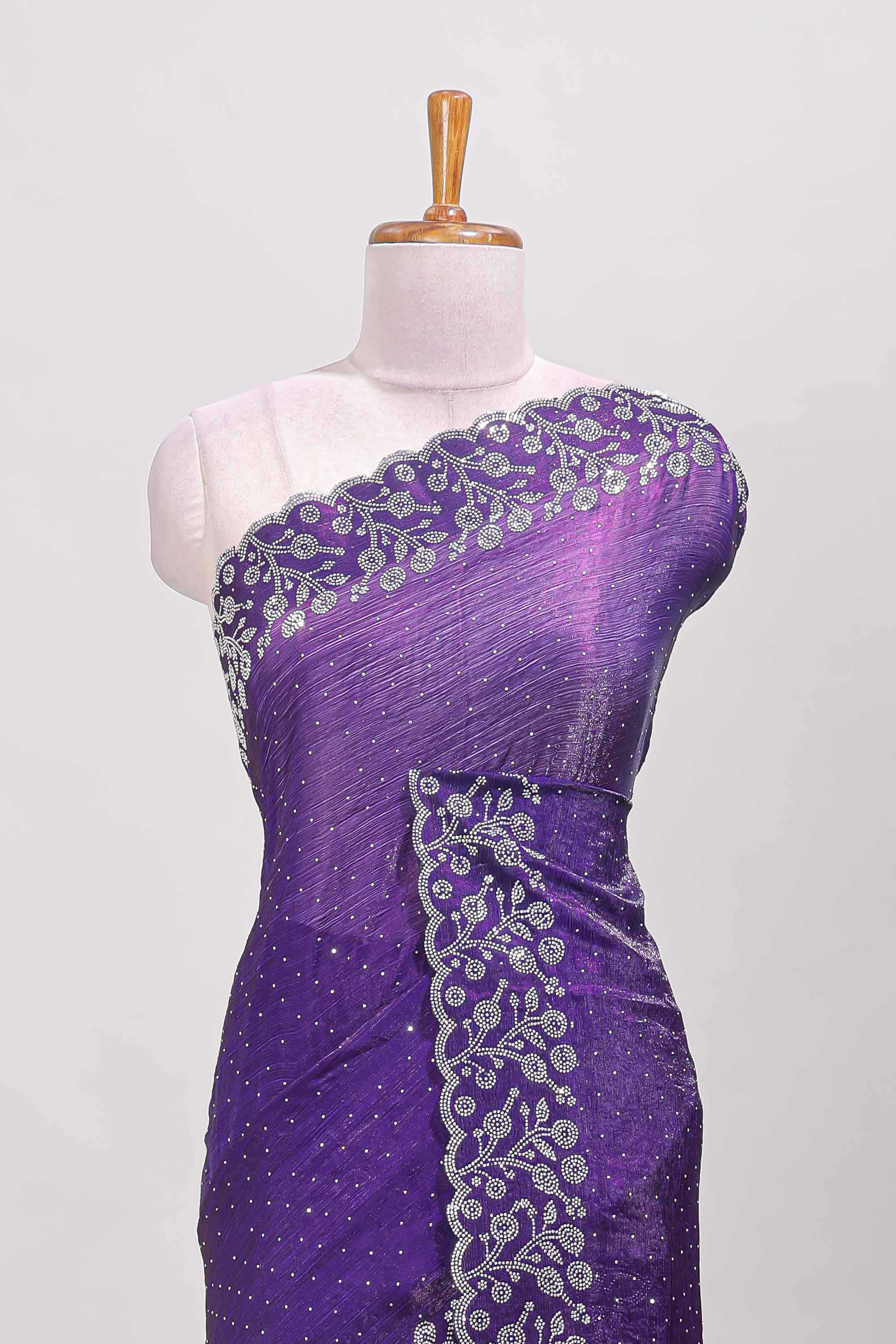 Violet color festive designer saree