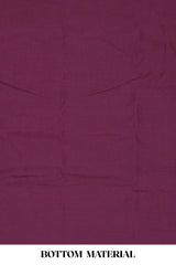 Violet cotton silk thread work suit