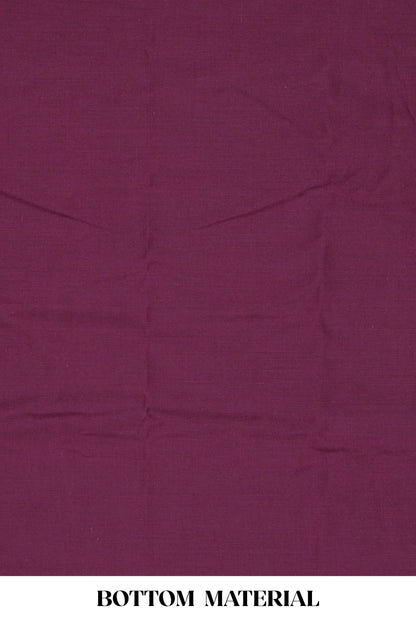 Violet cotton silk thread work suit