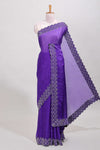 Violet dotted stone saree