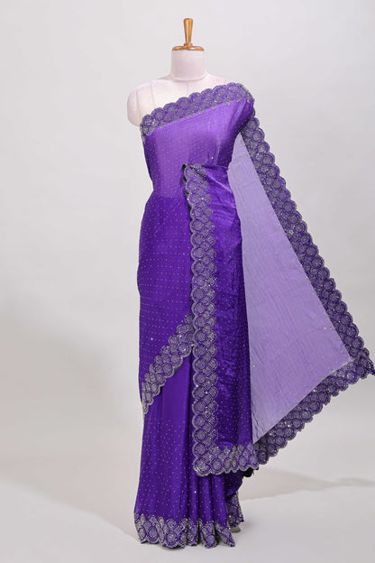 Violet dotted stone saree
