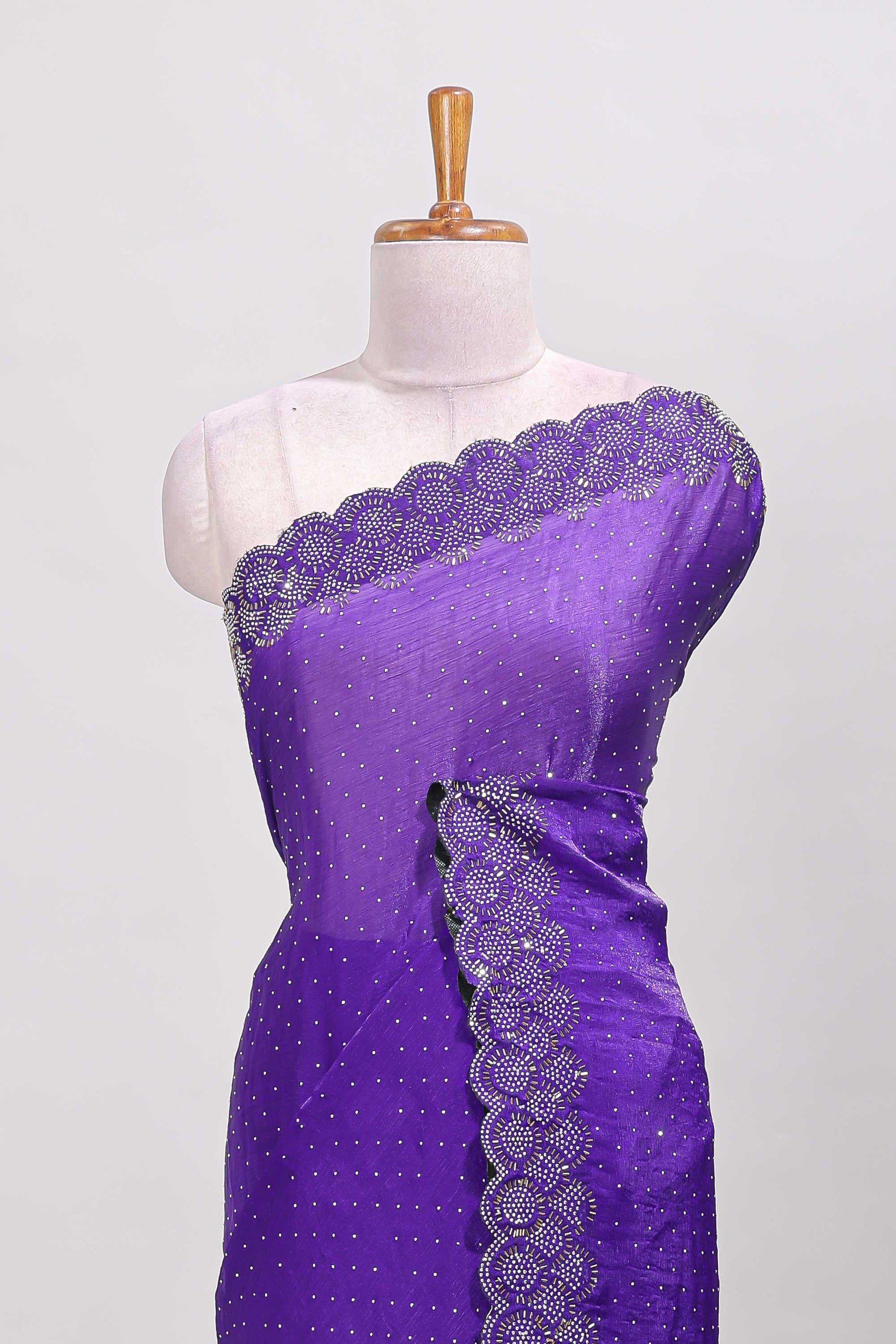 Violet festive designer saree
