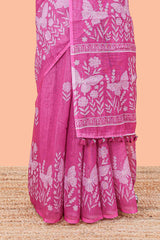 Violet festive woven saree