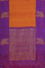 Violet gold zari silk saree