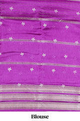 Violet moss chiffon festive saree