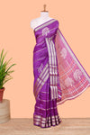 Violet moss chiffon striped saree