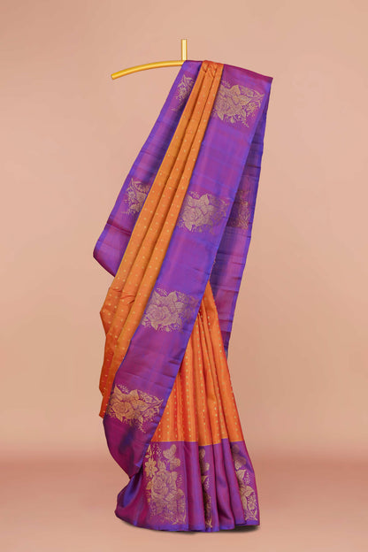 Violet pure silk saree
