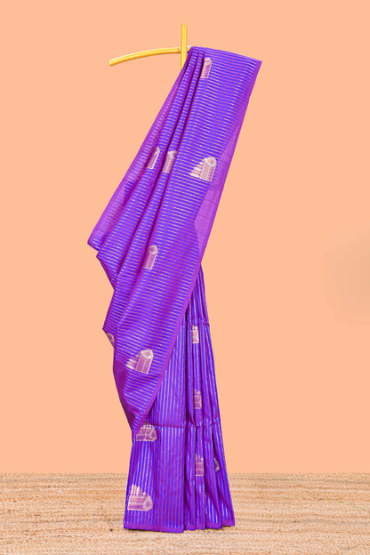 Violet semi soft saree
