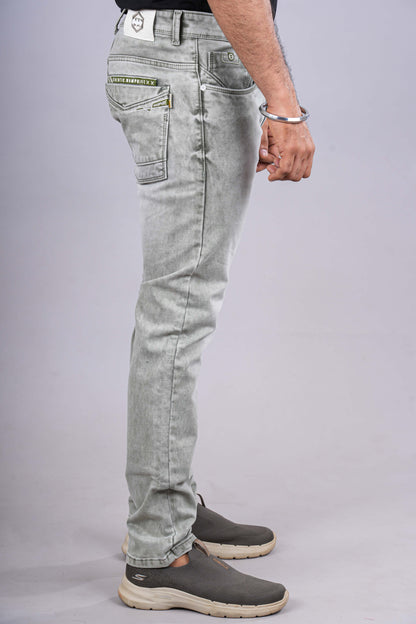 Washed grey denim pant