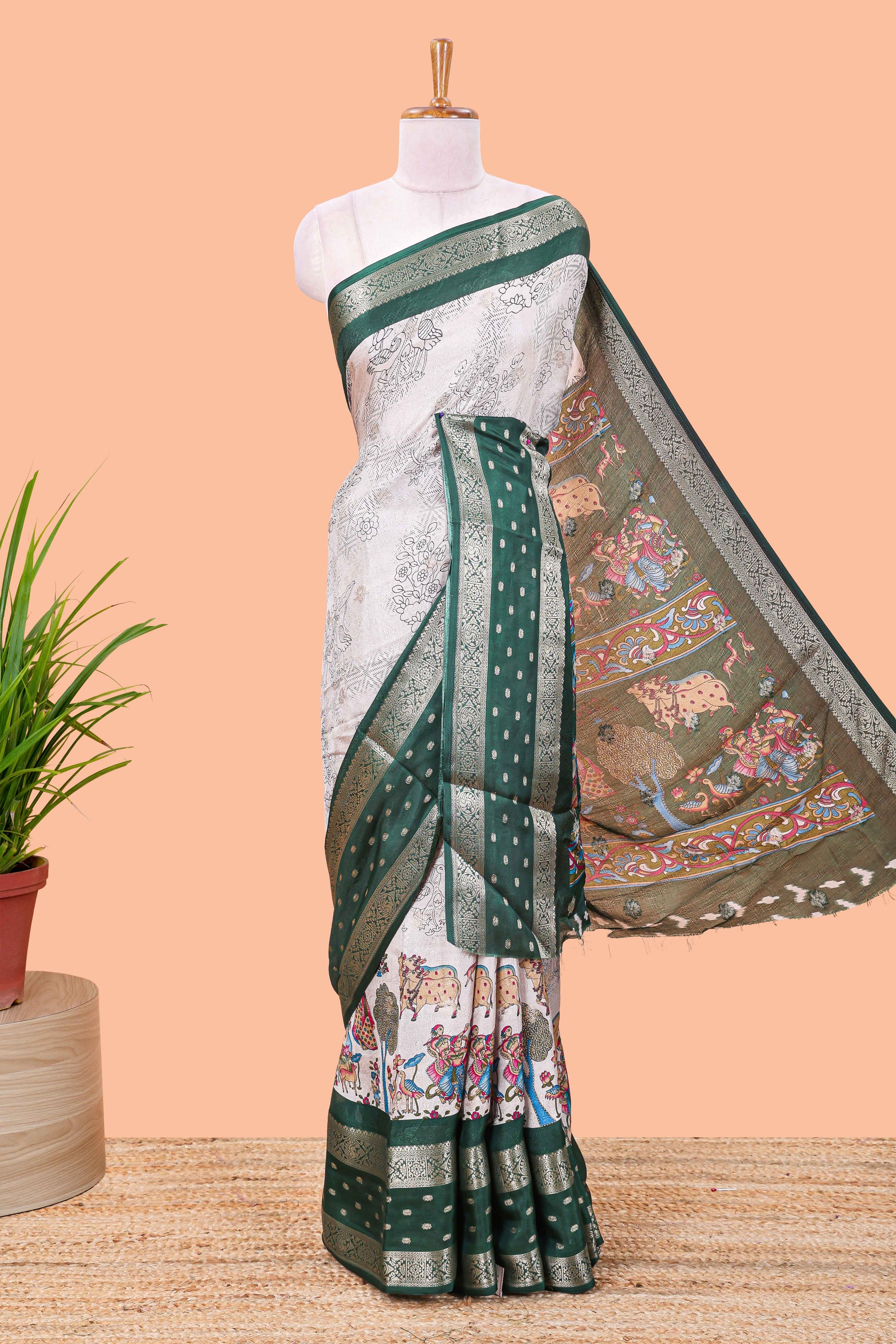 White airy georgette fabric