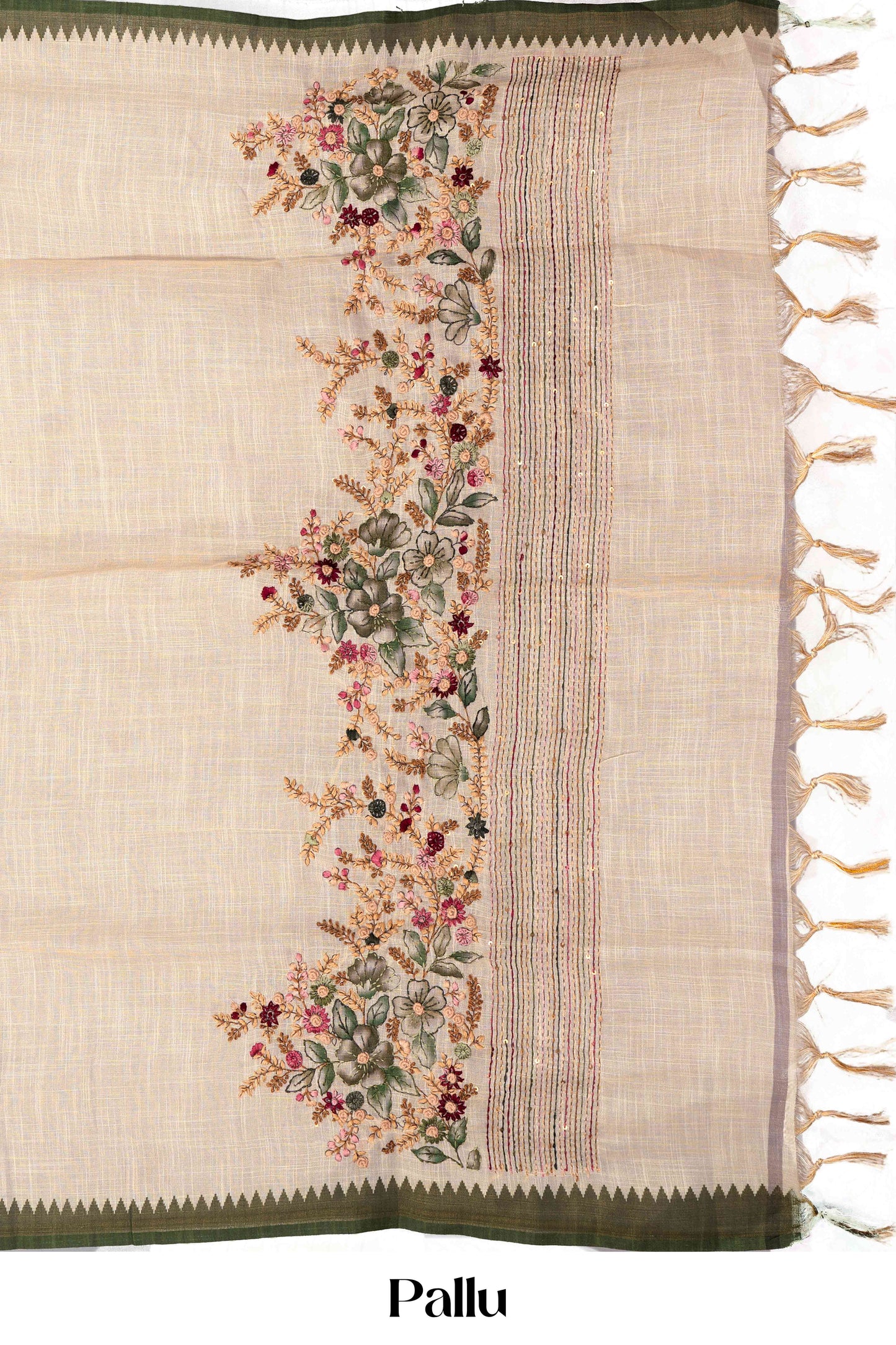 White casual linen saree