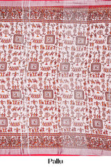 White ethnic art saree