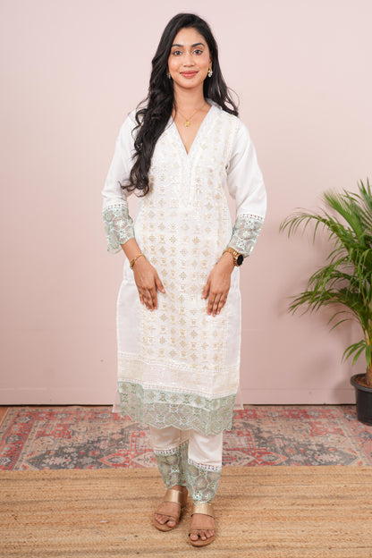 White festive traditional outfit