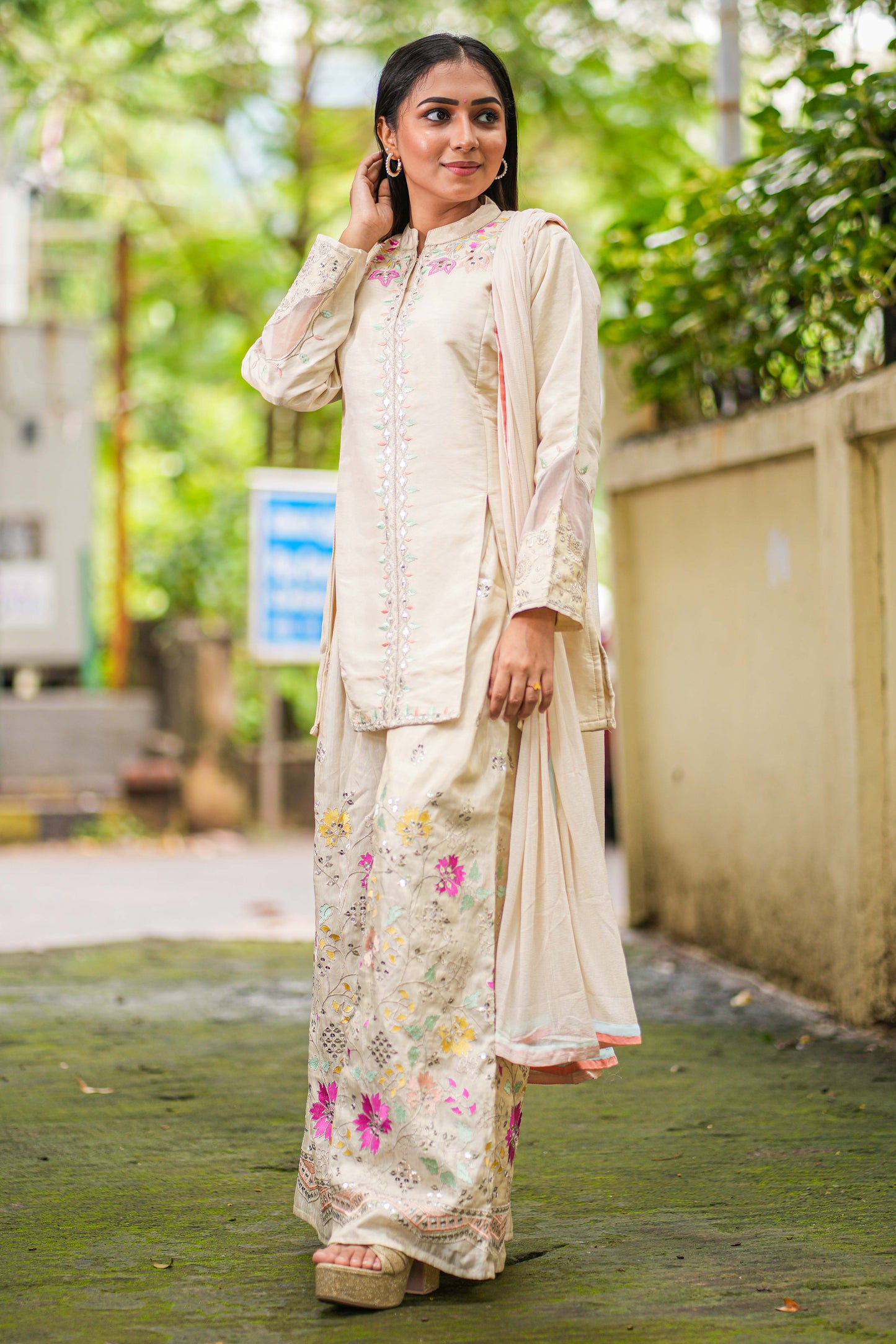 White indo western coord outfit
