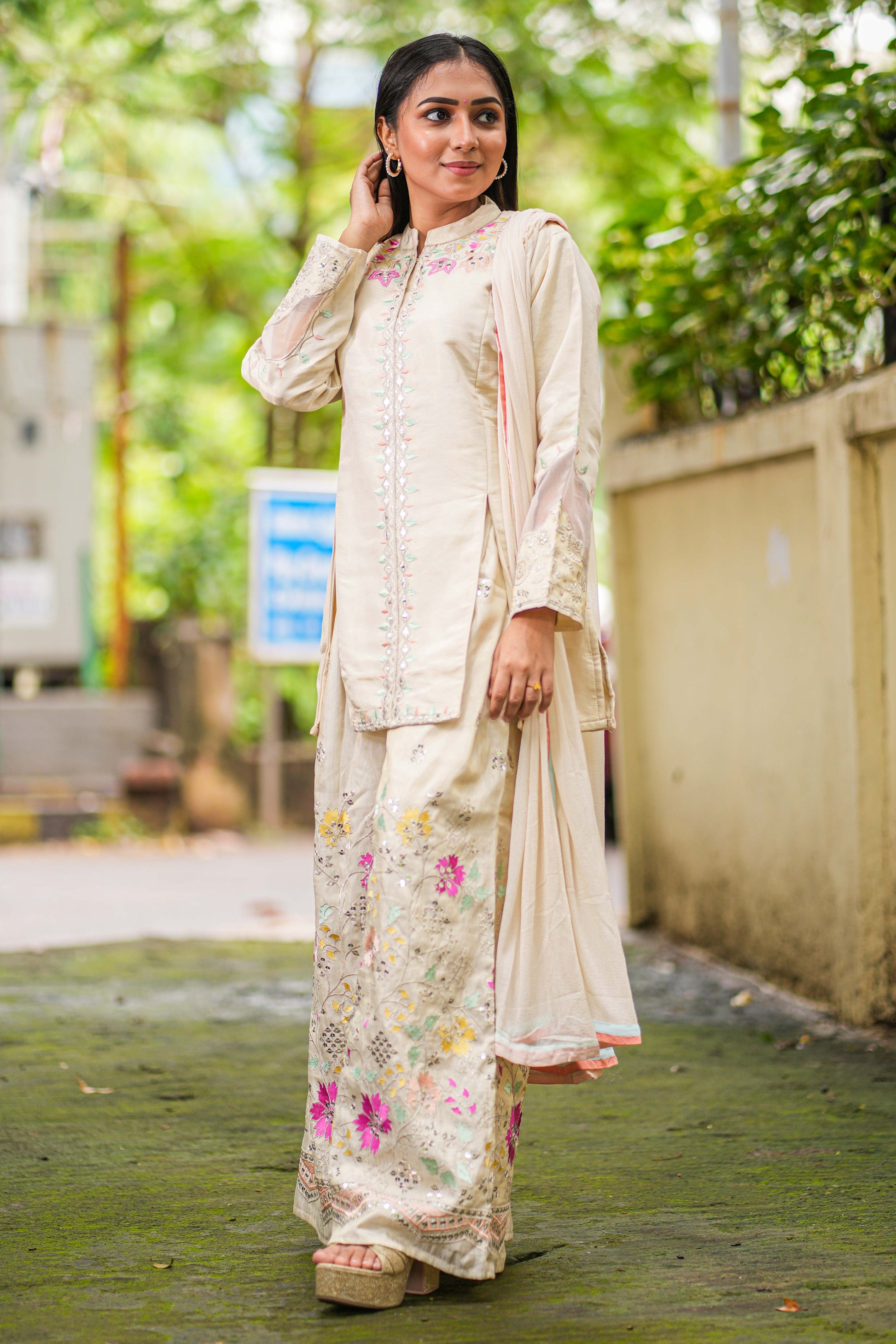 White indo western coord outfit
