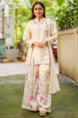 White mirror work co ord set