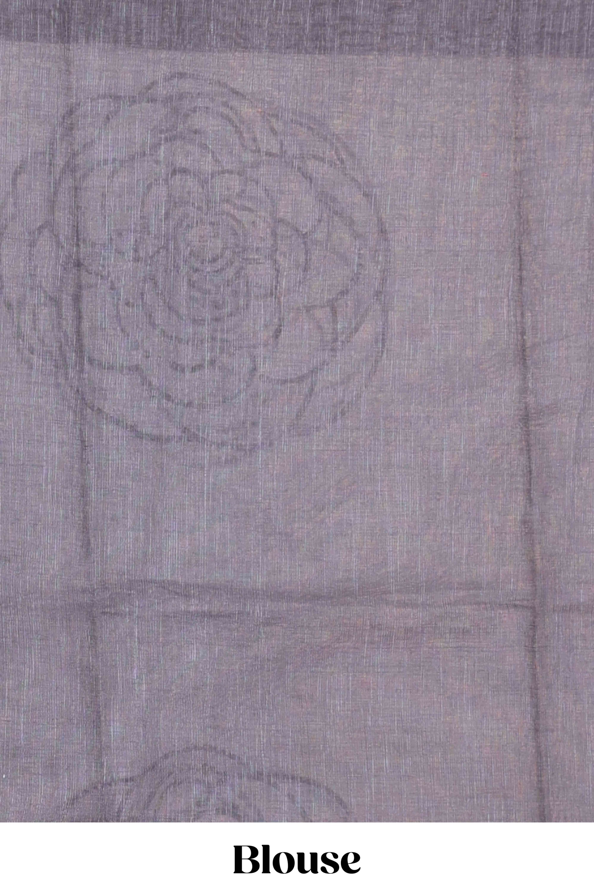 White printed linen drape