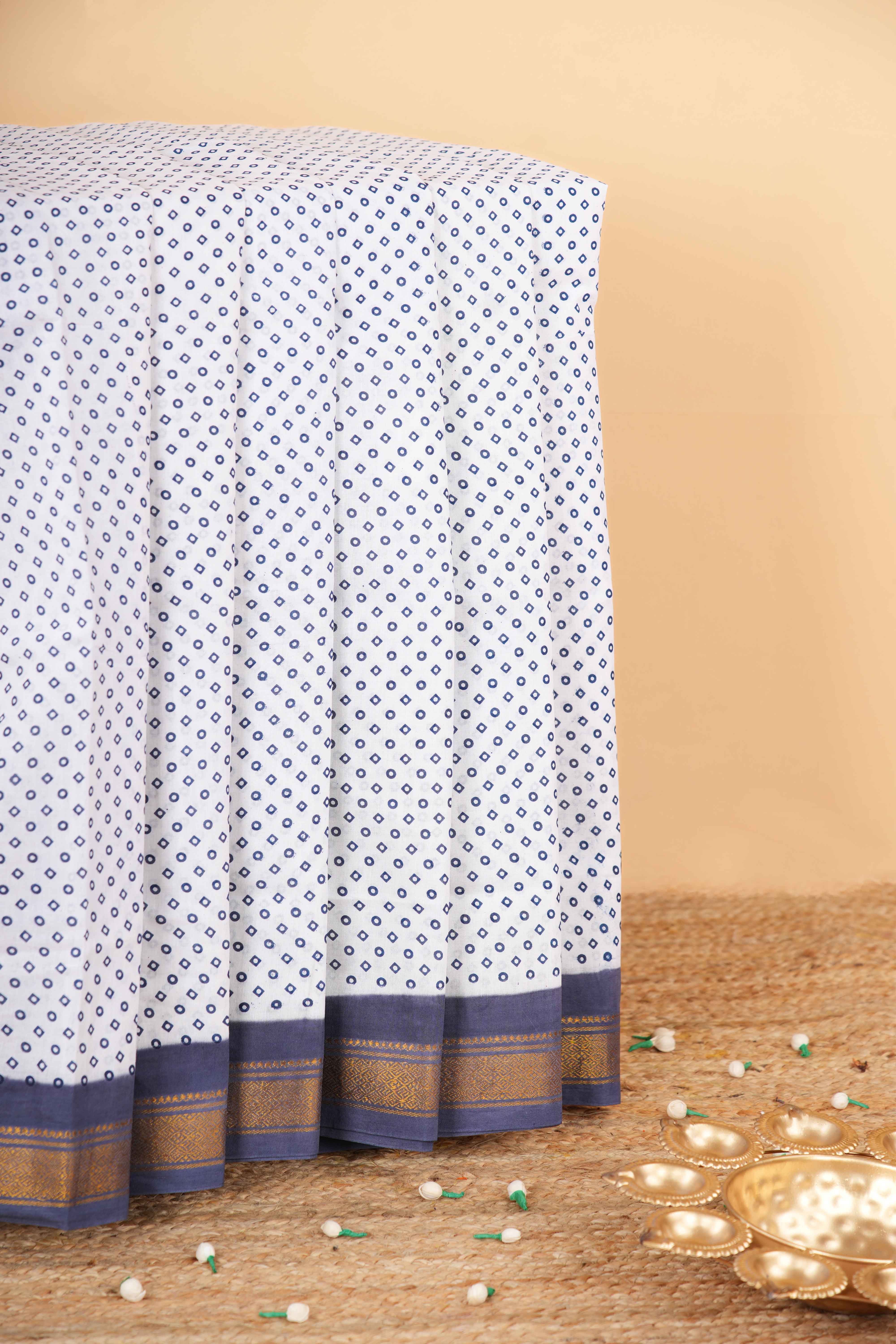 White sungudi cotton weave 