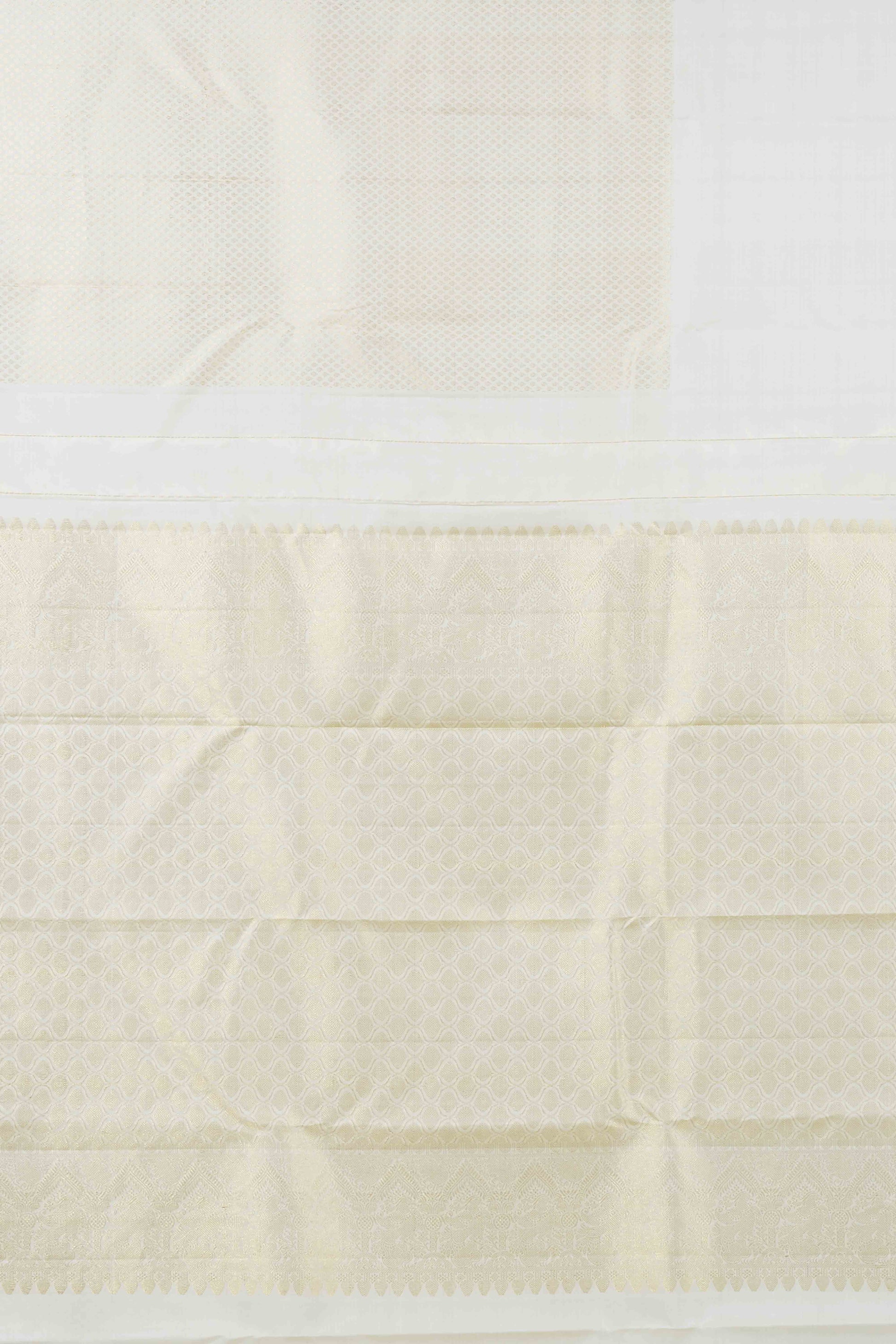 White zari border silk saree