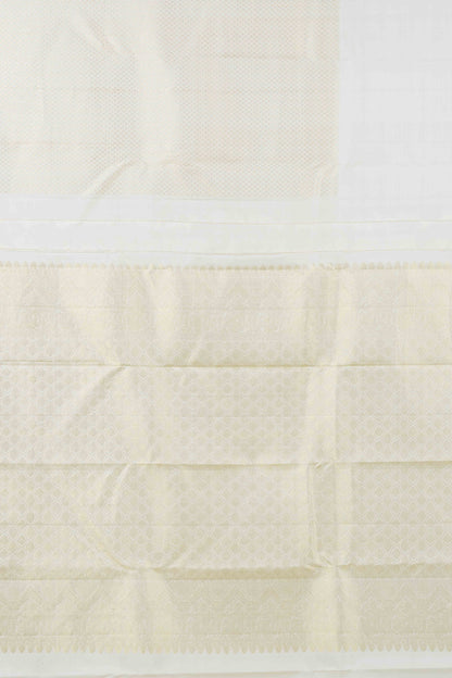 White zari border silk saree
