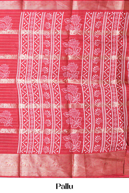 Wide zari border saree