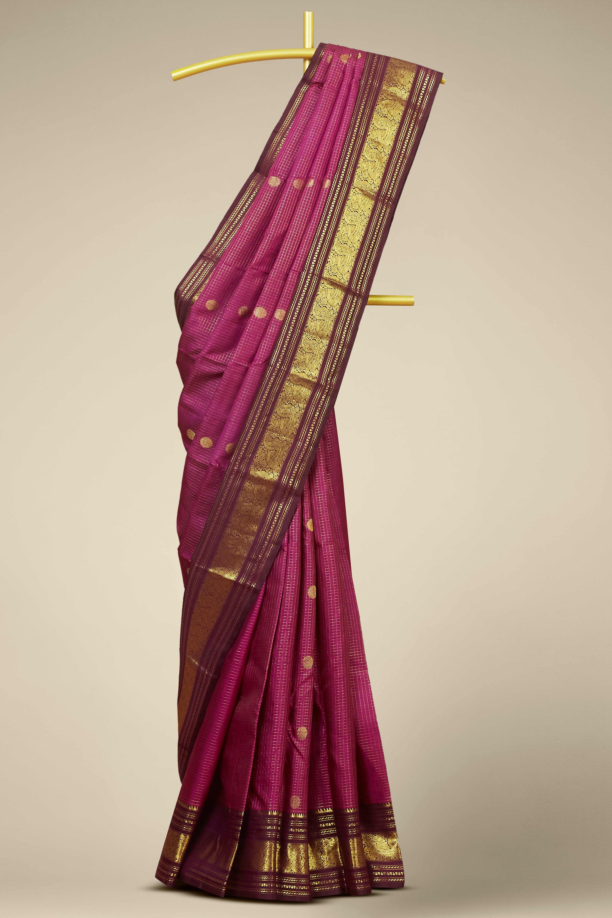 Wine Kanchipuram silk sarees
