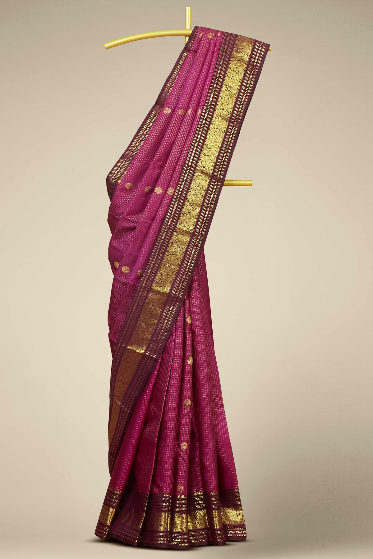 Wine Kanchipuram silk sarees
