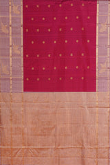 Wine checked border silk sarees